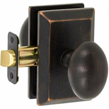 DELANEY DESIGNER Sorrento Series Keyed Entry Door Knob Set With Curved Backplate 681300S